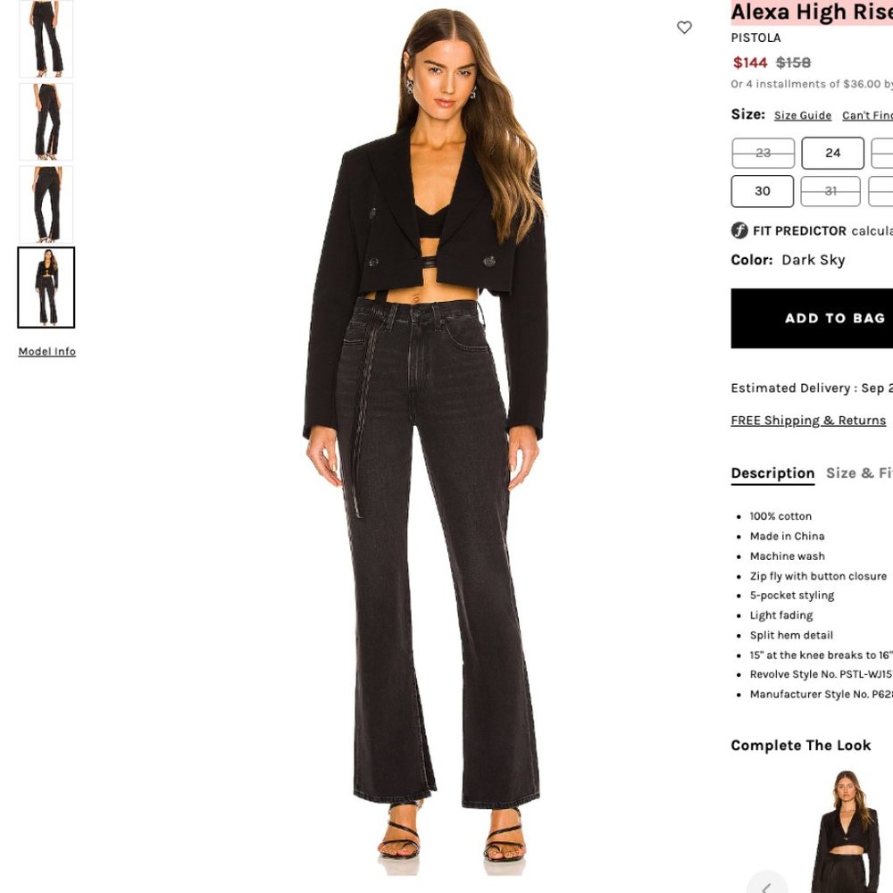 SOLD  Pistola’s Alexa High Rise Slim Flare Jean